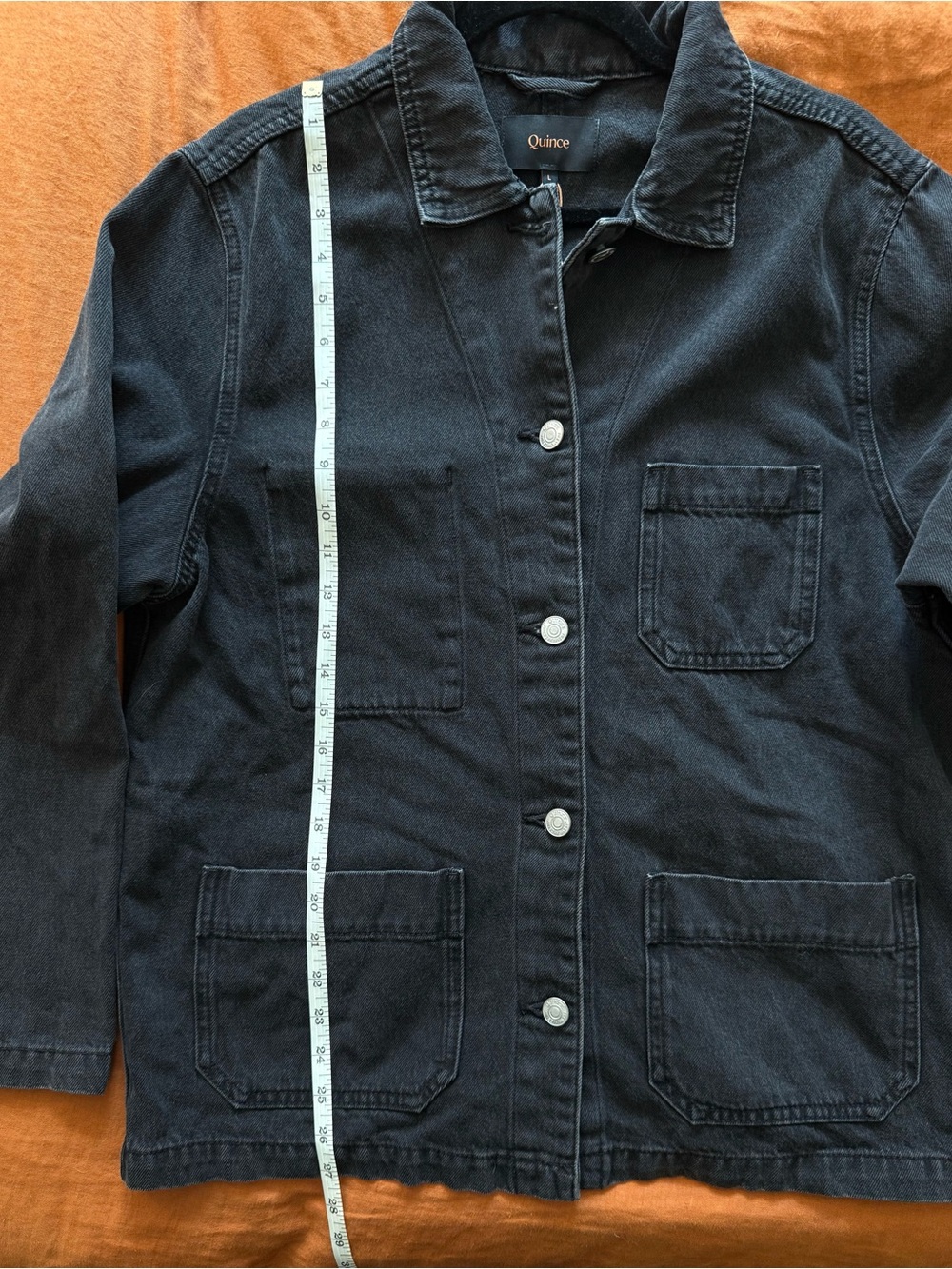 Quince Organic Cotton Denim Chore Jacket - Washed Black - Size L NWT - Picture 8 of 8